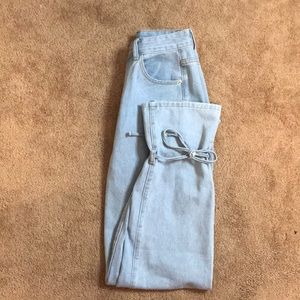 Shein strap high waisted hem jeans size xs